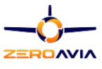 Logo of ZeroAvia with stylized airplane and circular design, featuring the text "ZeroAvia.