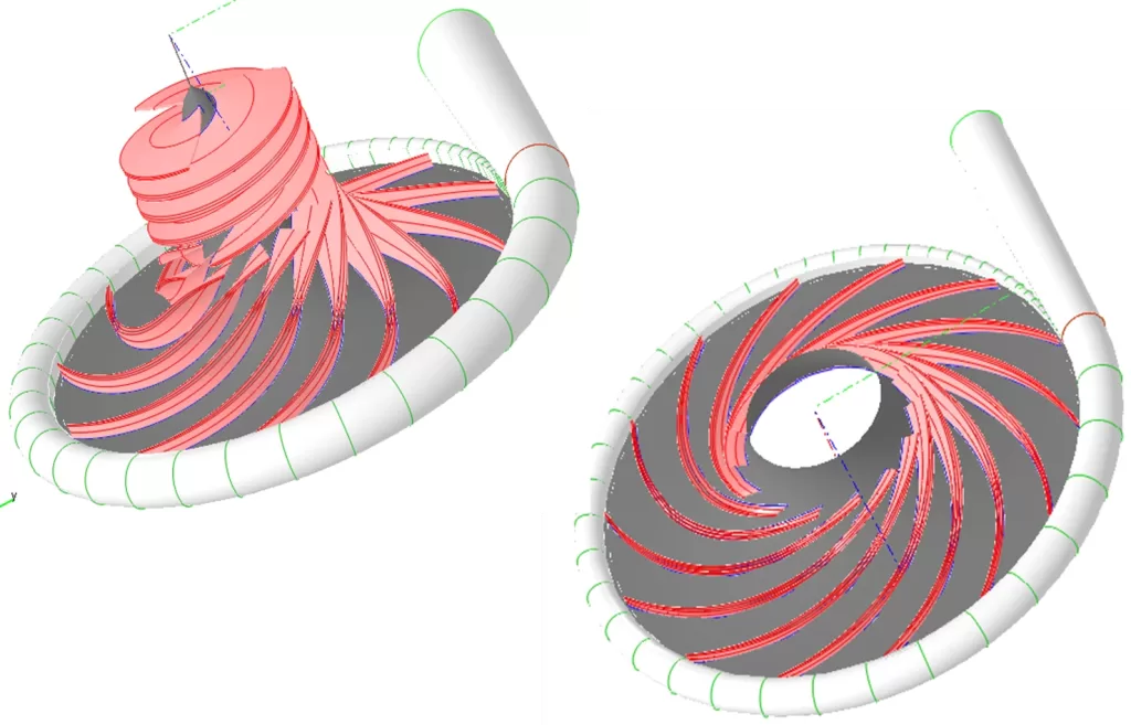 2 Stages of the RL-10 fuel pump in AxSTREAM.SPACE