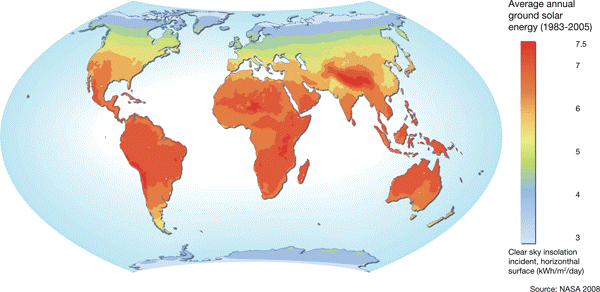 Figure 2 World solar heat map - NASA