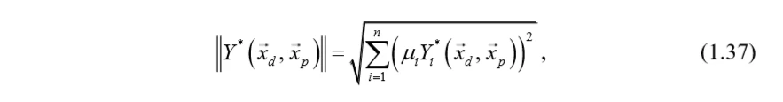 Mathematical equation: Norm of Y* is the square root of the sum of the squares of μ times Y* for i from 1 to n.