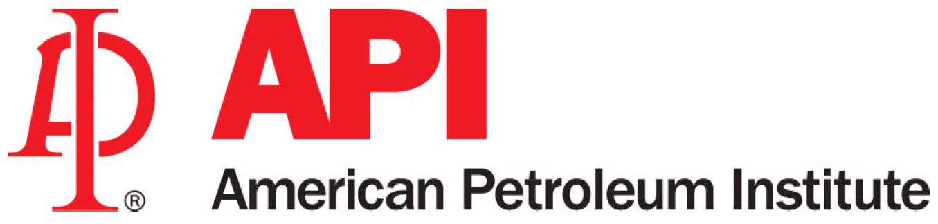 Logo of the American Petroleum Institute with red letters "API" and the full name written below in black.