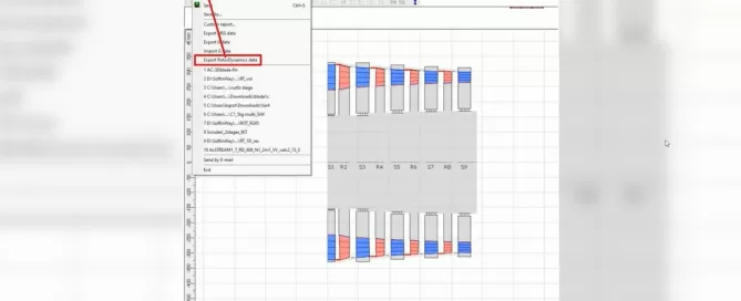 Screenshot of a data visualization software interface showing a bar graph with color-coded segments and dropdown menu options, including "Select Surface" highlighted.