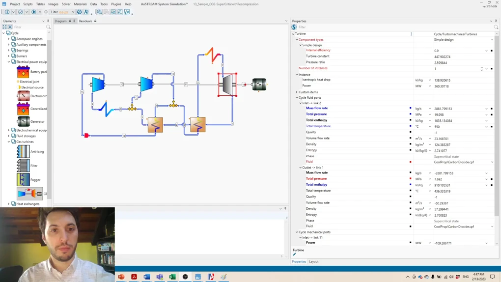 Modeling sCO2 Technology in AxSTREAM System Simulation