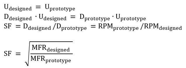 Mathematical equations for designed and prototype speed, diameter, SF factor, and mechanical flow rate relationships in turbomachinery can greatly benefit from Softinway solutions.