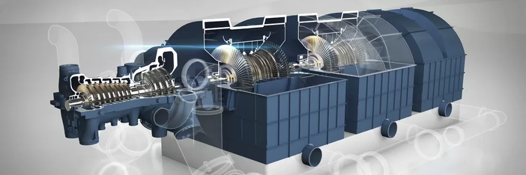 A CAD model of the Arabelle steam turbines, image courtesy of General Electric.