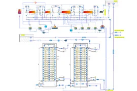 government-research-and-development-2 Schematic diagram of an industrial processing system, developed in collaboration with government research, showcasing interconnected components, tanks, and pipelines.