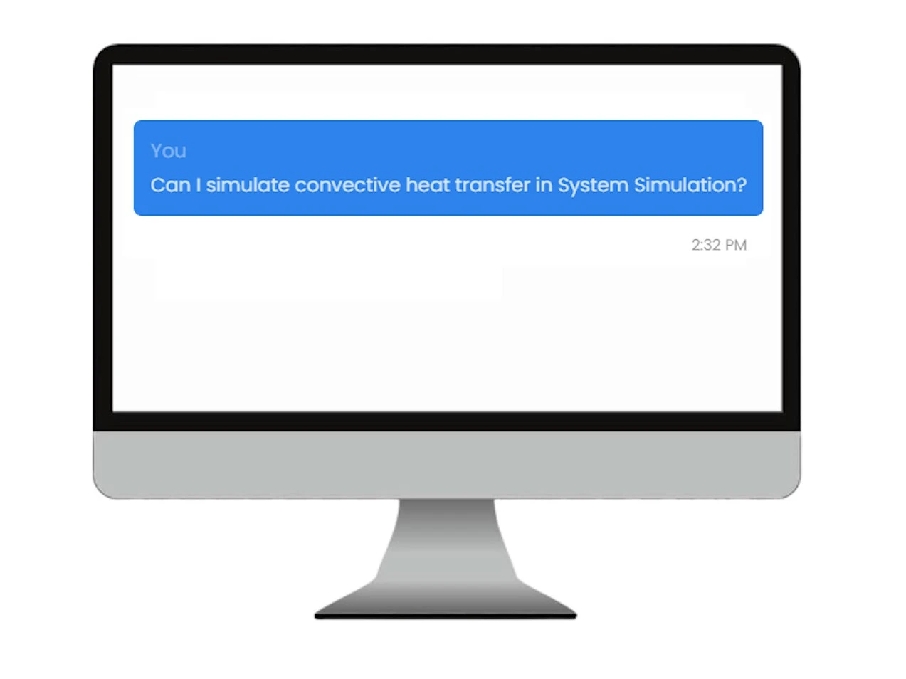 A picture of a chatbot response inside of a computer monitor, demonstrating SoftInWay's AI chatbot named Peter