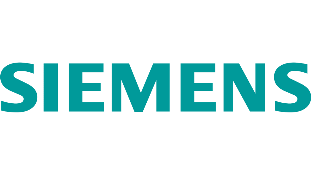 The image shows the Siemens logo in teal-colored uppercase letters on a white background.