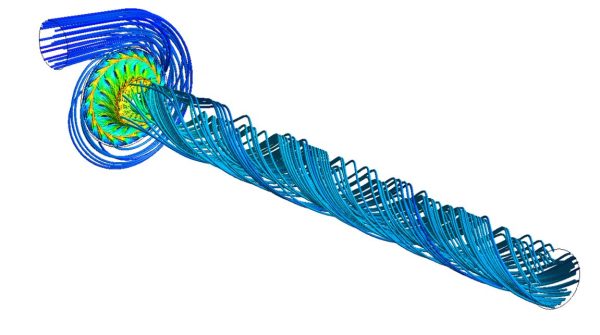 Figure 4 - Radial-inflow turbine with Exhaust Duct in Ansys CFX