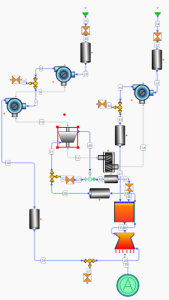 Fig. 8. Hydrogen liquid propellant rocket engine with a TPU